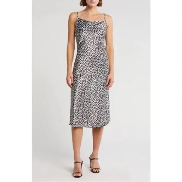 Bebe Elegant Black and Silver Slip Dress - Picture 1 of 5